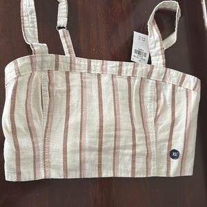 Abercrombie and Fitch Cream Striped Crop Top size XS NWT